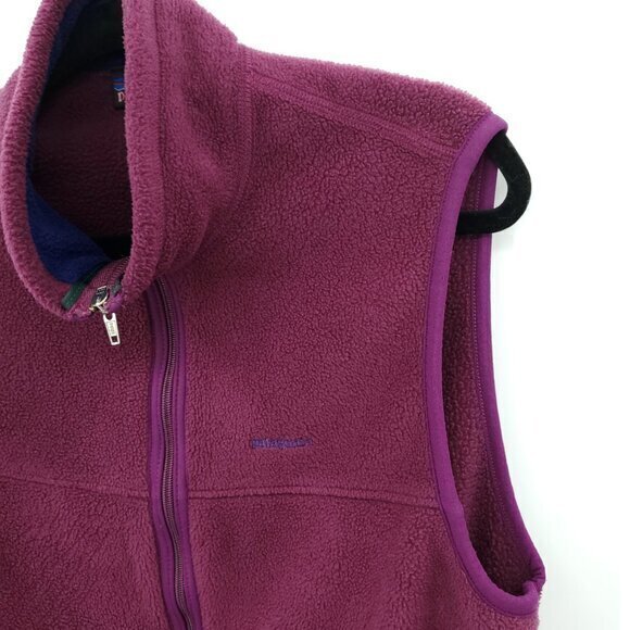 VTG Patagonia Lightweight Synchilla Fleece Vest S Plum/Purple - Picture 7 of 16